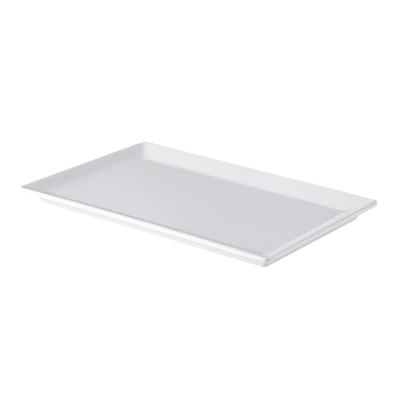 CACChina XFCH-RT92 French Platter – 21"W x 12-3/4"D x 5/8"H, Rect., White, China, Narrow Rim, Curved