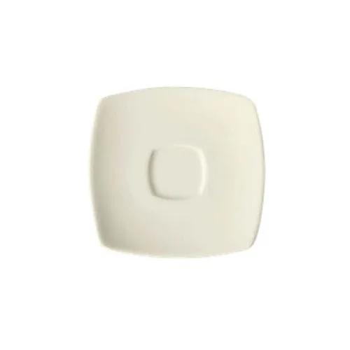 GET PA1101910324 Espresso Saucer, 6.5", Square, Rolled Edge, Porcelain, Bright White - 1 Dozen
