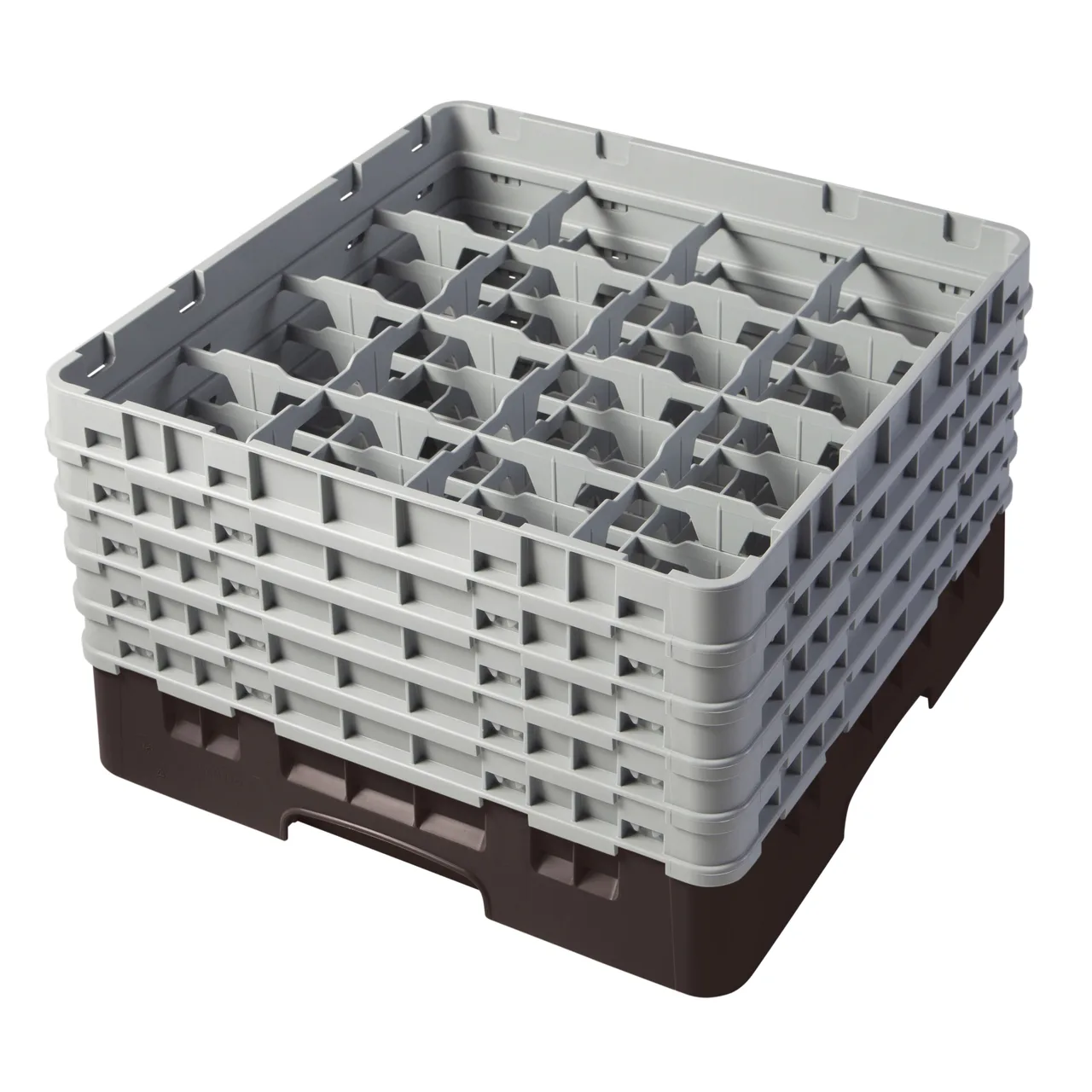 Cambro 16S958167 Camrack Glass Rack, Full Size, Brown, 19-3/4 x 19-3/4, 16 Compartments
