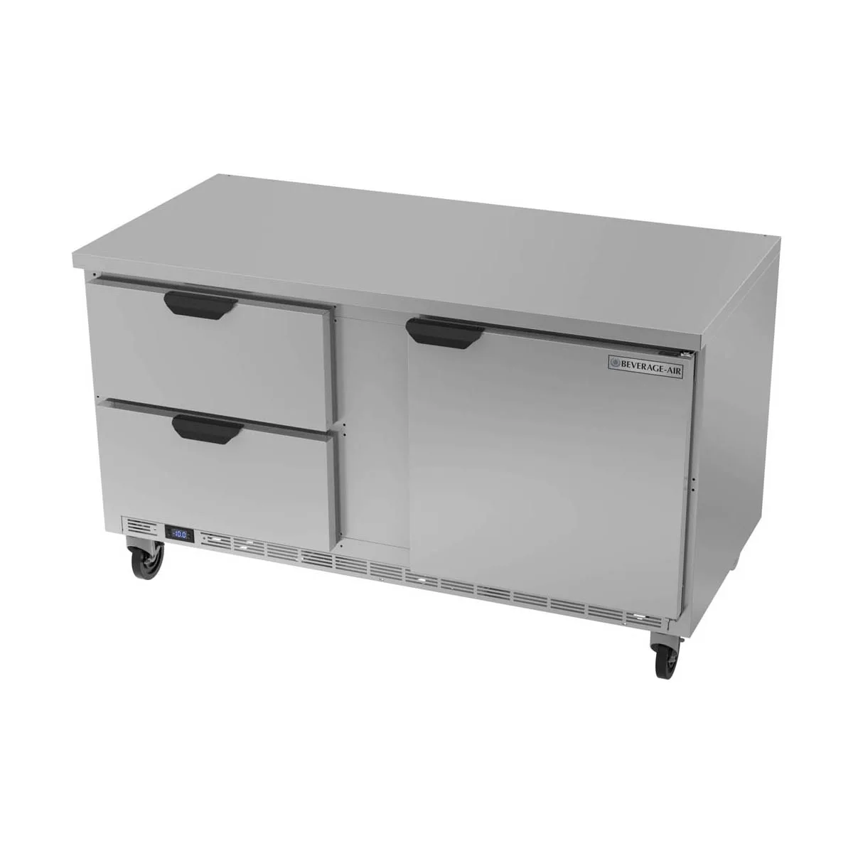 Beverage Air WTFD60AHC-2-FLT 60" 2-Section Worktop Freezer w/ 2 Drawers & 1 Door, 14.4 cu. ft.