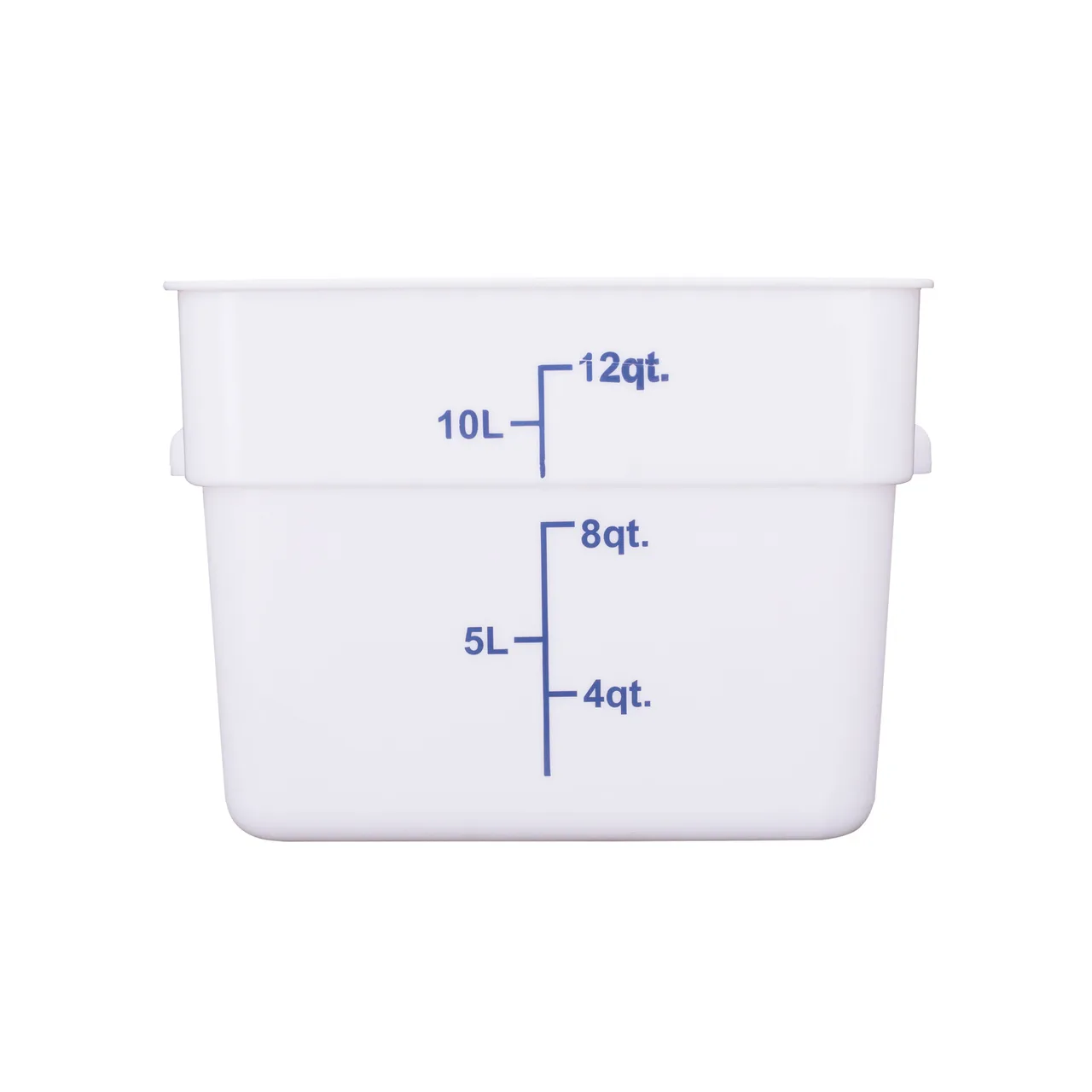 CAC China FS3P-SQ12W Food Storage Container 12 qt Square Stackable Polypropylene White BPA-Free