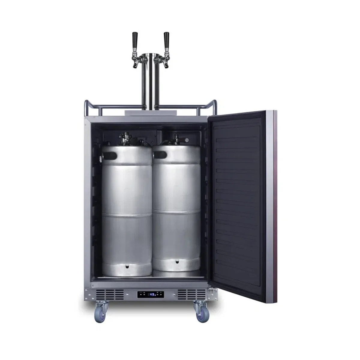 Summit SBC682PNRTWIN – 24" Wide 5.6 cu.ft. Stainless Steel Keg Cooler, Right‑Hand Door, Taps, 115V