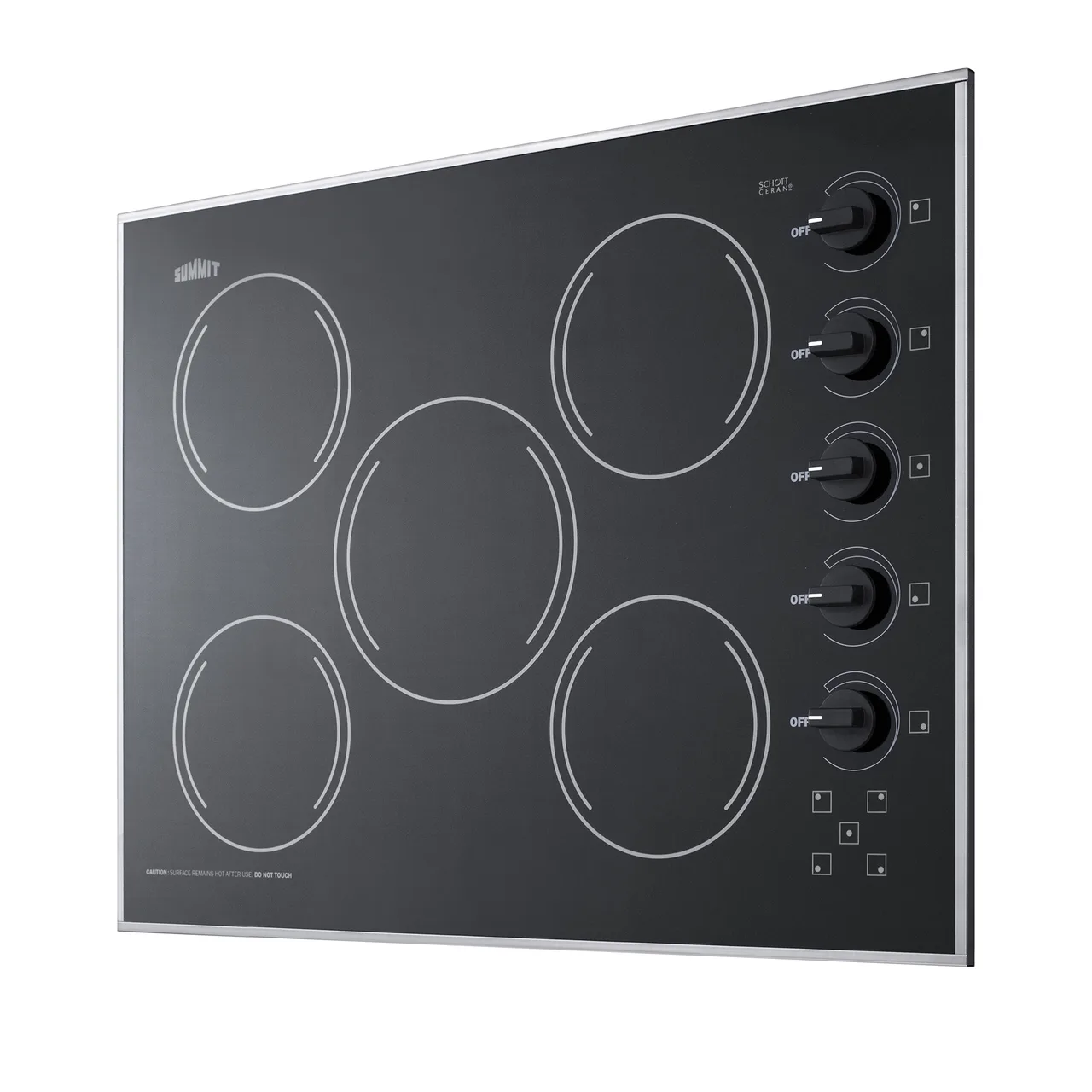 Summit CR5B273B 27" Electric Radiant Cooktop w/ (5) Burners, Black Ceramic Glass, Manual Controls, 6.6 kW, 230v