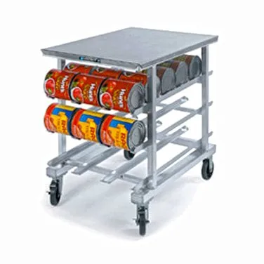 Lakeside 336 Aluminum Mobile Can Storage Rack w/ 54 #10 Cans Capacity and Polyethylene Top