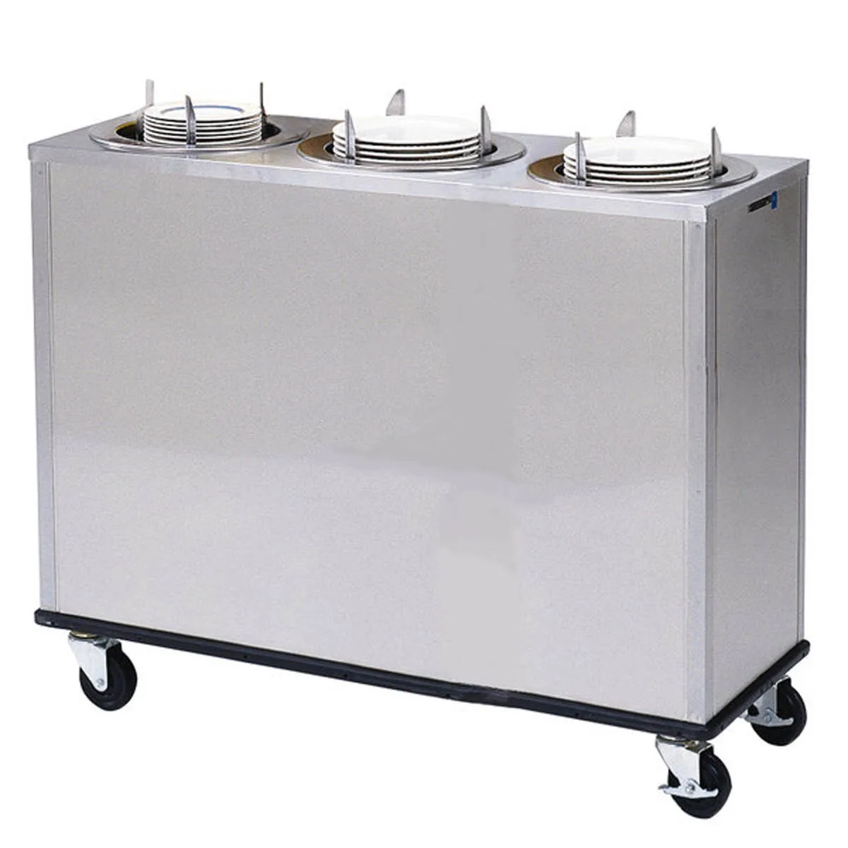 Lakeside 975 Mobile Enclosed 2-Stack Dish Dispenser w/ 12" Dish Size, Heated