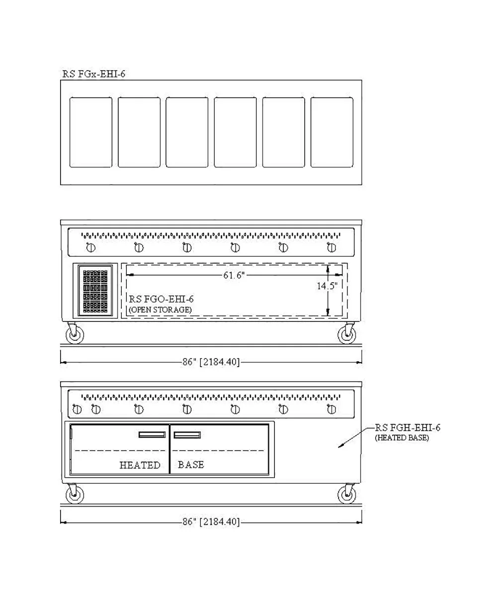Randell RS FGC-EHI-6 86" Hot Food Table