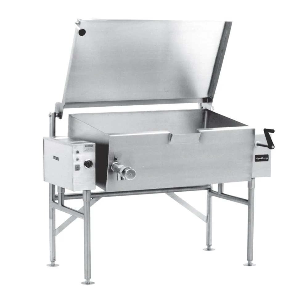 AccuTemp ALTES-40 Electric Tilting Skillet Braising Pan, 40 Gallon, Manual Tilt, Open Frame