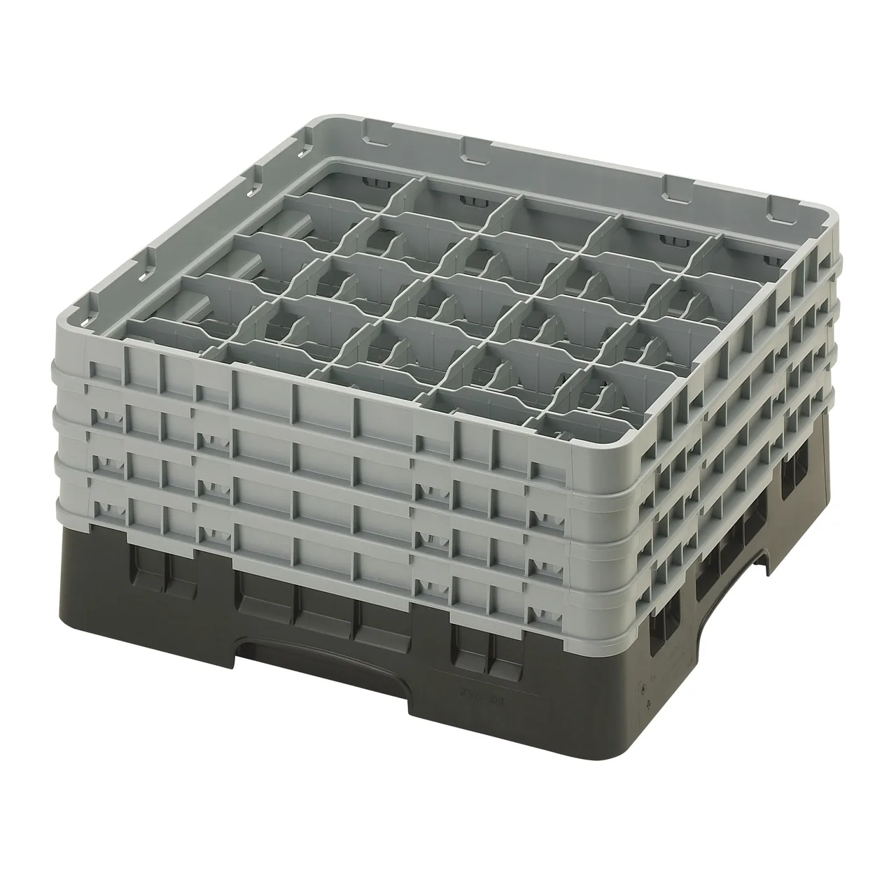 Cambro 25S800110 Camrack Glass Rack, Full Size, Black, 19-3/4 x 19-3/4, 25 Compartments