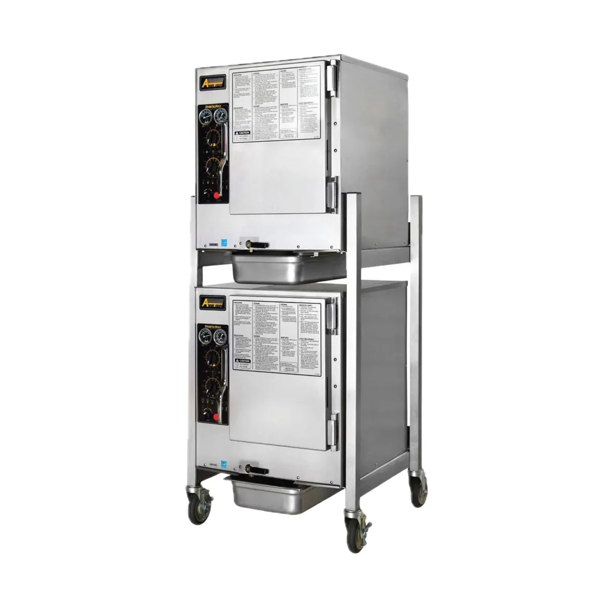 AccuTemp E62083E100 DBL 12 Pan Electric Boilerless Convection Steamer, (2) Stacked, Plumbed, 208V