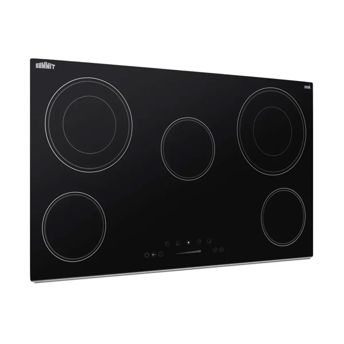 Summit CR5B36T9B 35" Electric Radiant Cooktop w/ (5) Burners, Black Ceramic Glass, Digital Controls, 7.7 kW, 240v
