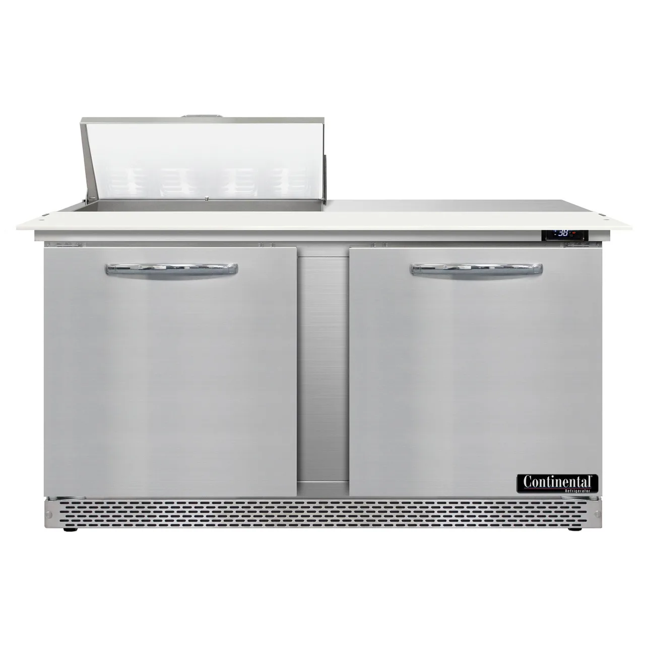 Continental Refrigerator SW60N8C-FB 60" Sandwich / Salad Prep Table w/ 2 Doors, 8 Pans