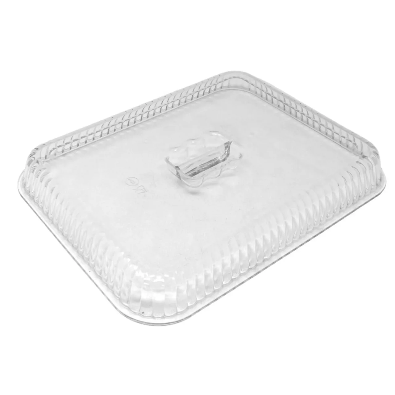 Omcan USA 81048 Clear Polycarbonate Rectangular Snap-On Crock Cover, Fits 12" x 8" Salad Crock