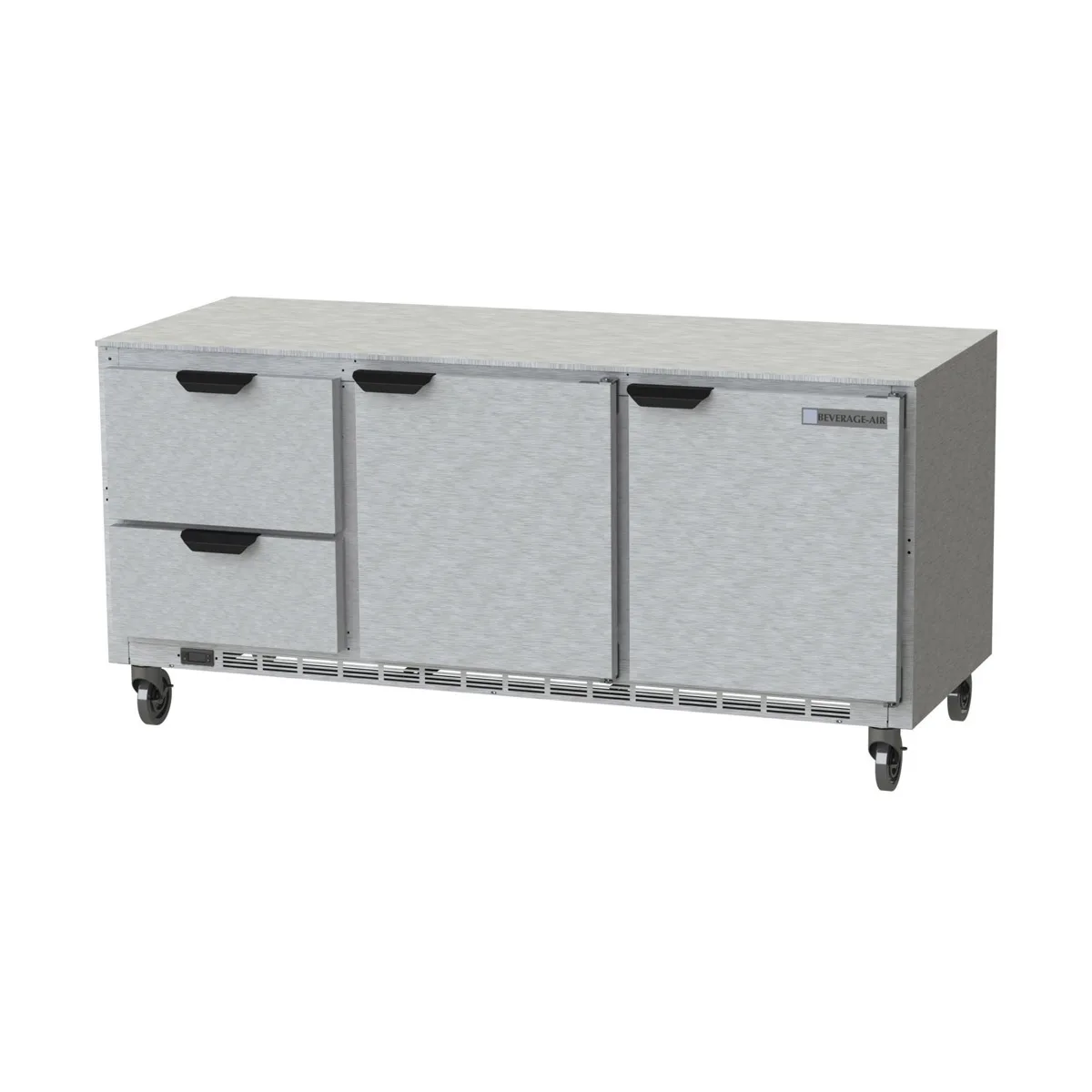 Beverage Air UCRD72AHC-2 72" Three Section Undercounter Refrigerator w/ 2 Drawers & 2 Doors