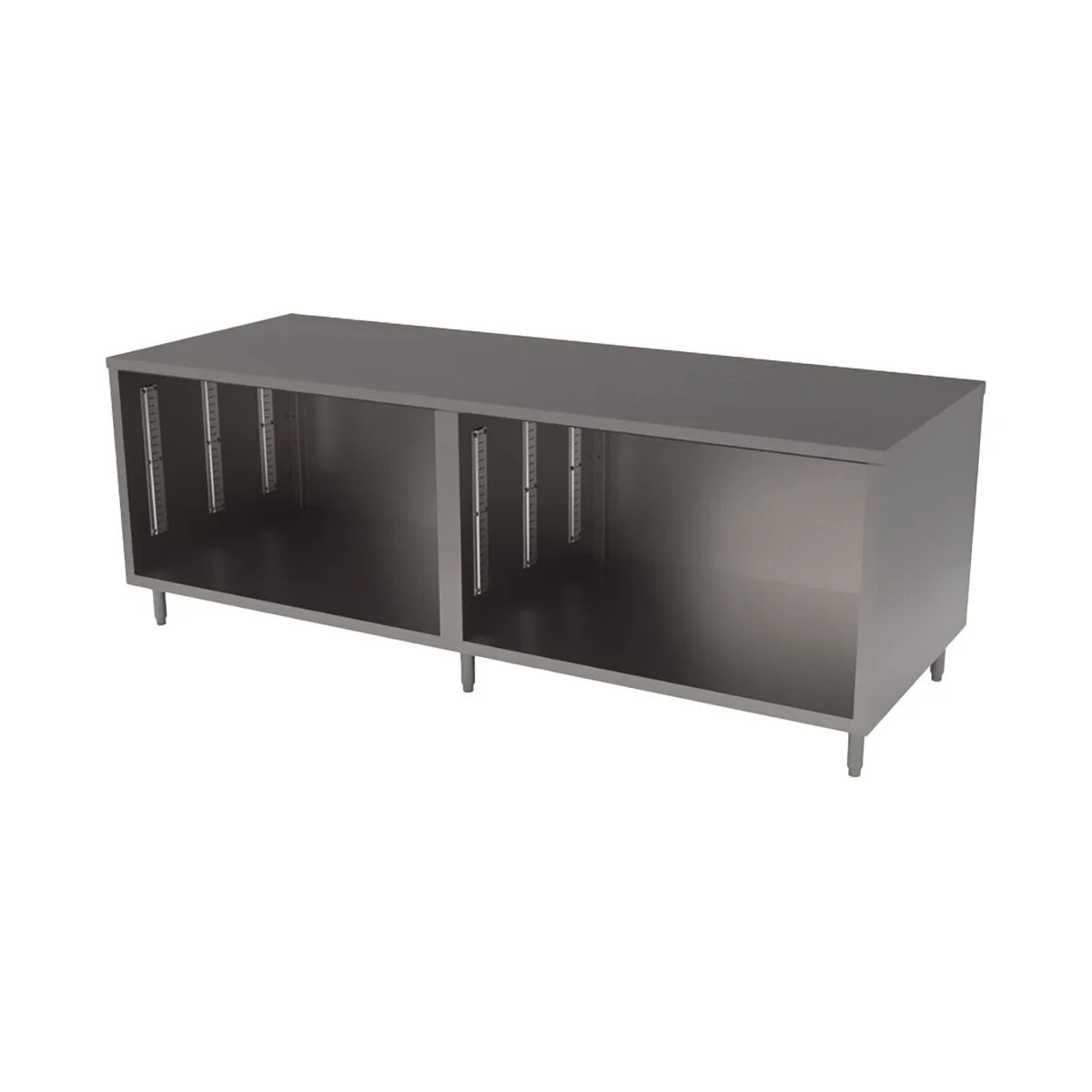 BK Resources CST-36120 Cabinet Base Open Front Work Table, 120"W x 36"D - Square / Flat Edge