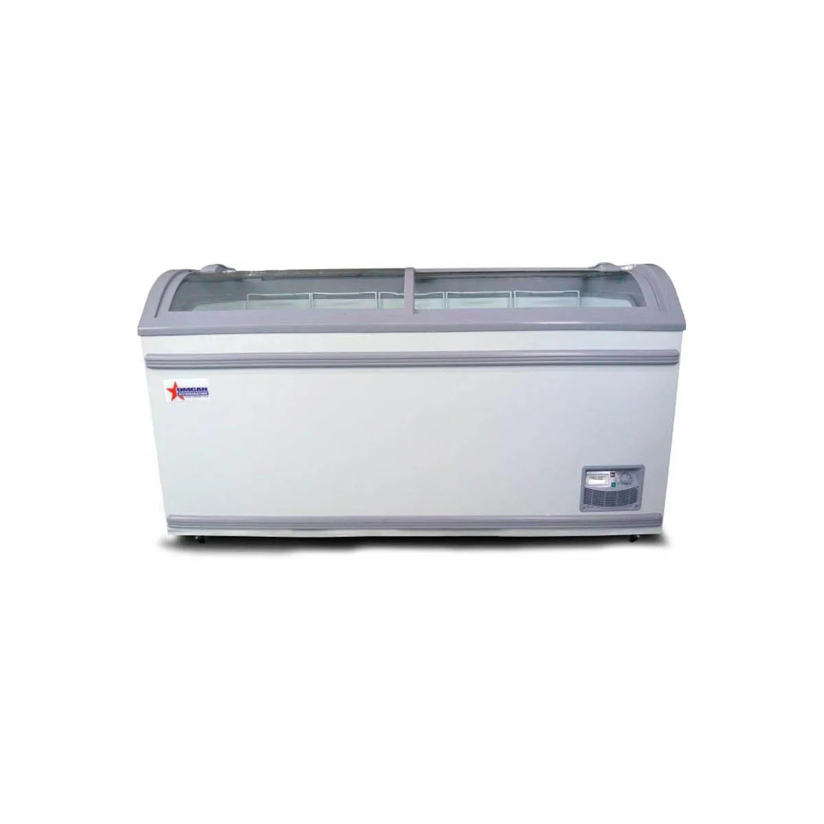 Omcan USA 31457 58" Curved Lid Ice Cream Display Freezer, 17.7 cu. ft.