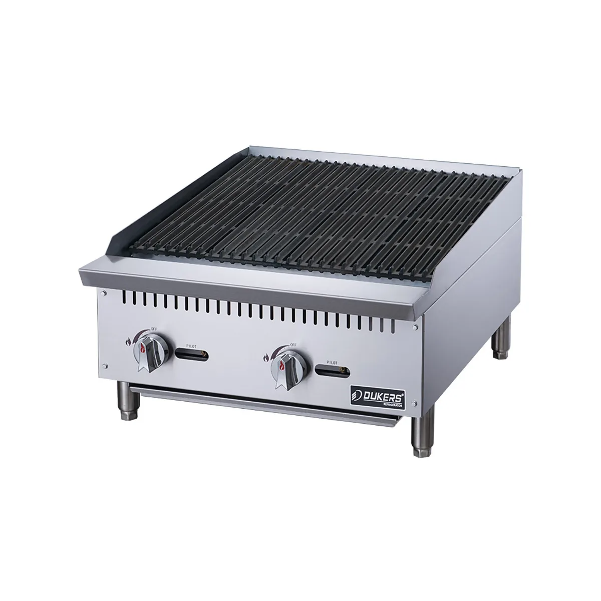 Dukers Appliance Co DCCB24 24" Countertop Gas Radiant Charbroiler, (2) Burners, 70.000 BTU