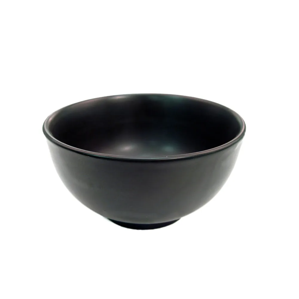 CAC China 666-4-BLK Japanese Rice Bowl, 10 Oz., 4-3/4" Dia. x 2-1/2" H, Ceramic, Black, 1 Dozen