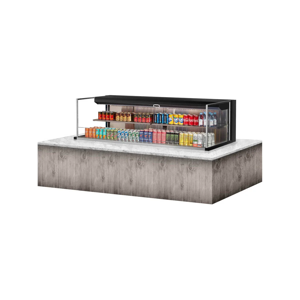 Turbo Air TOM-72L-UF-W(B)-2SI-N 72" Drop In Open Refrigerated Deli Display Case
