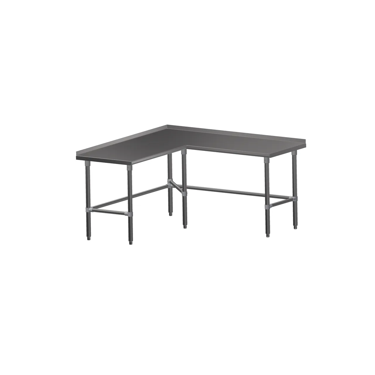 John Boos ST4R1.5-L2460SBK L Shaped Work Tables, 60" x 60" x 24" - 14 gauge