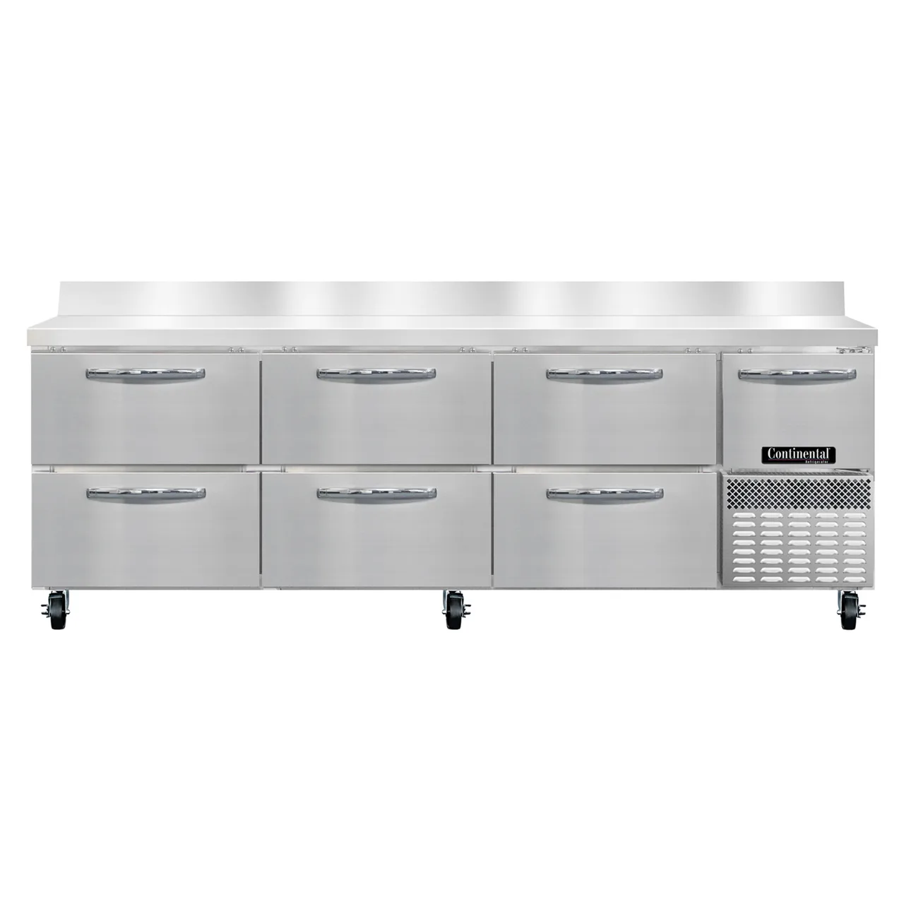 Continental Refrigerator RA93SNBS-D 93" Worktop Refrigerator w/ 6 Drawers & 1 Half Door