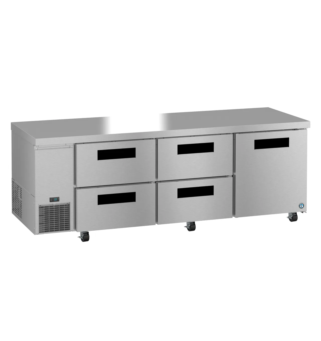 Hoshizaki ULR93B-D4 93" 1-Door & 4-Drawer Undercounter Refrigerator, Stainless Steel, 30.17 cu. ft.