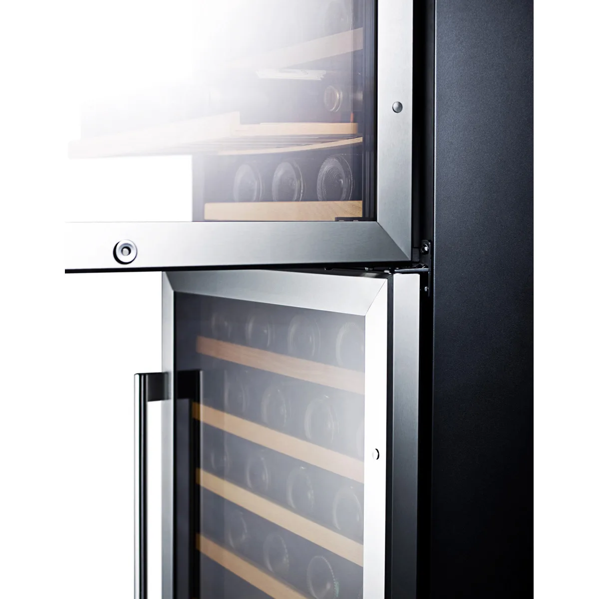 Summit SWC1875BCSS 24" Glass Door Wine Refrigerator, Dual Temperature, 118 Bottles