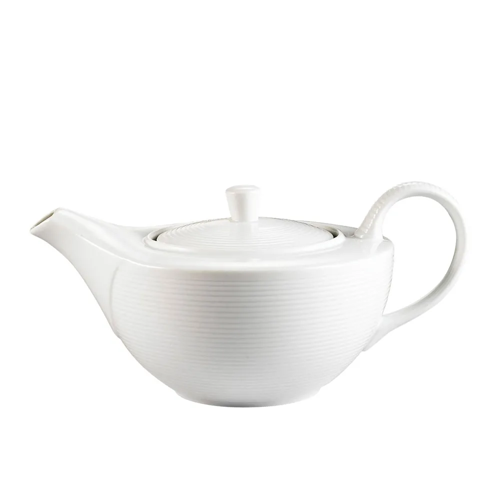 CACChina TGO-TP Tango Teapot, 32 Oz, 8-1/2"L x 5-1/2"W x 4-1/4"H, White Porcelain, Lid - Dozen
