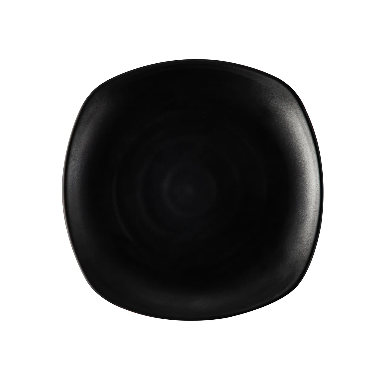 CAC China XCTN-Q8C Centennial Square Plate 9" Dia. 1-1/4" H, Matte Black Porcelain – 1 Dozen