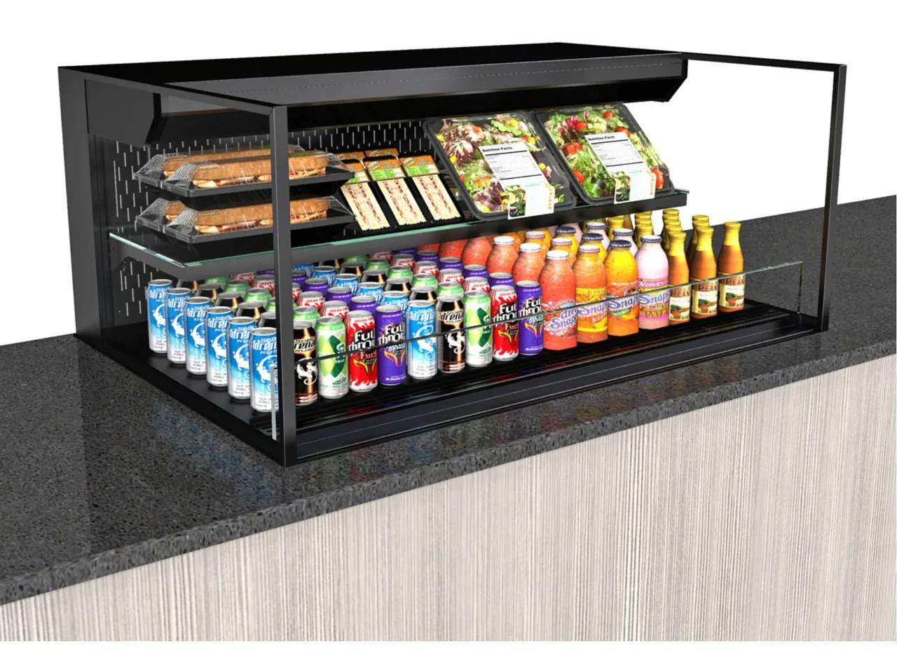 Structural Concepts NE6020RSSV 59" Reveal® Self-Service Refrigerated Slide In Counter Case
