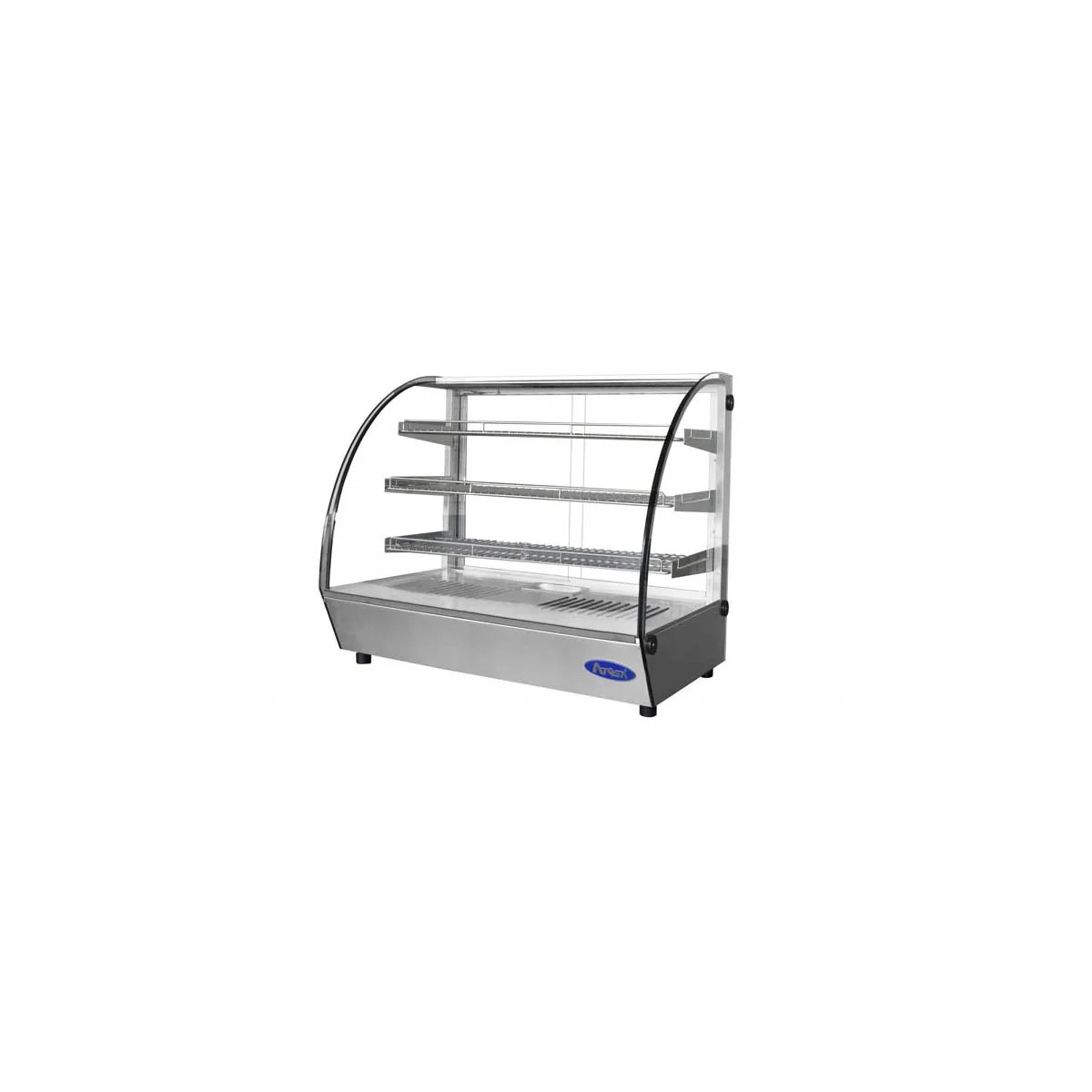 Atosa USA CHDC-44 27“ Countertop Heated Display Case, 3 Shelves, Curved Glass, 4.4 cu. ft.