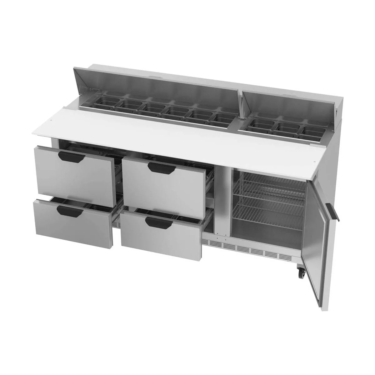 Beverage Air SPED72HC-18C-4 72" Sandwich/Salad Prep Table w/ 4 Drawers & 1 Door, 18 Pans
