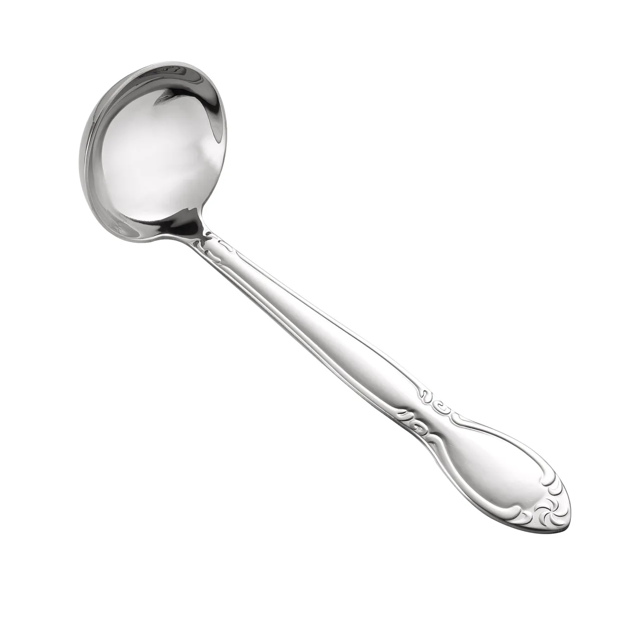 CAC China 3023-37 Louvre Ladle, 2 oz., 9-1/4", 18/0 Stainless Steel, Extra Heavy Weight, One-Piece