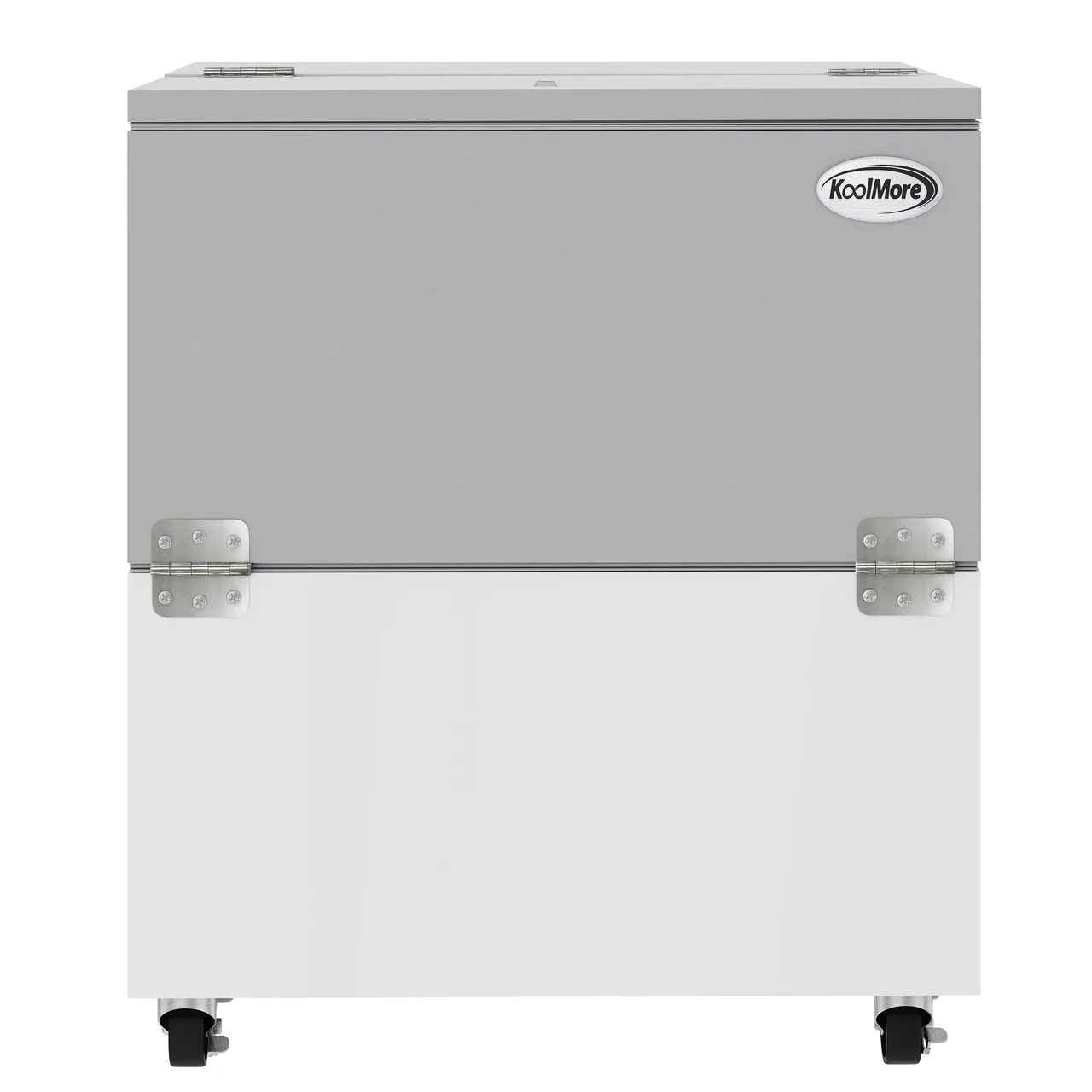 Koolmore KM-MC34-HDC 34" Milk Cooler, 8‑Crate (13"×11") Glass Doors, LED, Stainless, ETL‑Sanitation