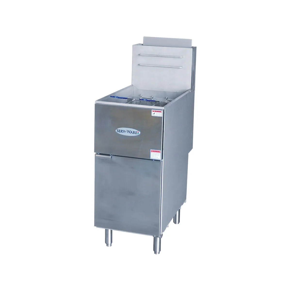 Serv-Ware SS-SGF-50L Floor Model LP Gas Full Pot Fryer, 50 lbs, 120.000 BTU