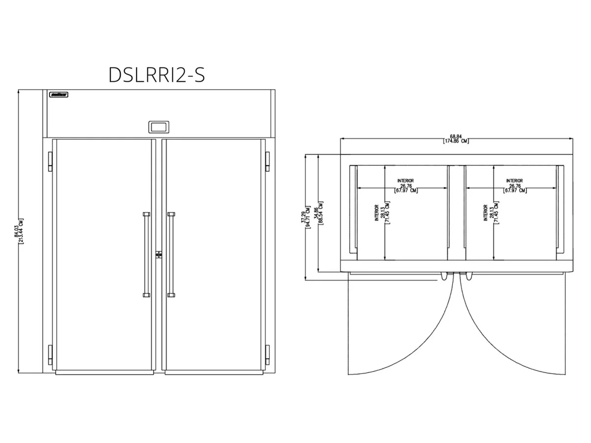 Delfield DSLRRI2-S 68" Two Solid Door Roll-In Refrigerator, 70.84 cu. ft.