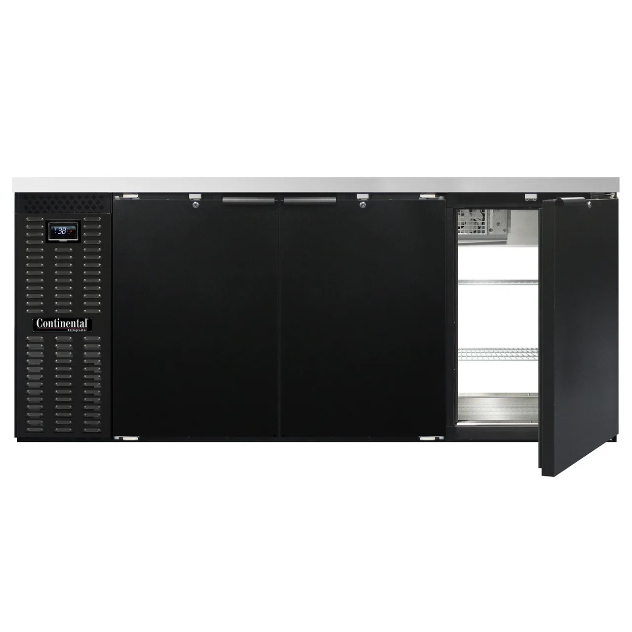 Continental Refrigerator BB79NPT Pass-Thru Back Bar Cooler w/ 28 Cu Ft, 6 Solid Doors, 79" W