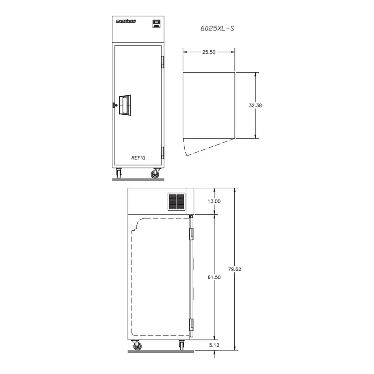 Delfield 6025XL-S One Section Reach-In Refrigerator w/ Solid Full Door, Top Mounted, 20 cu. ft.