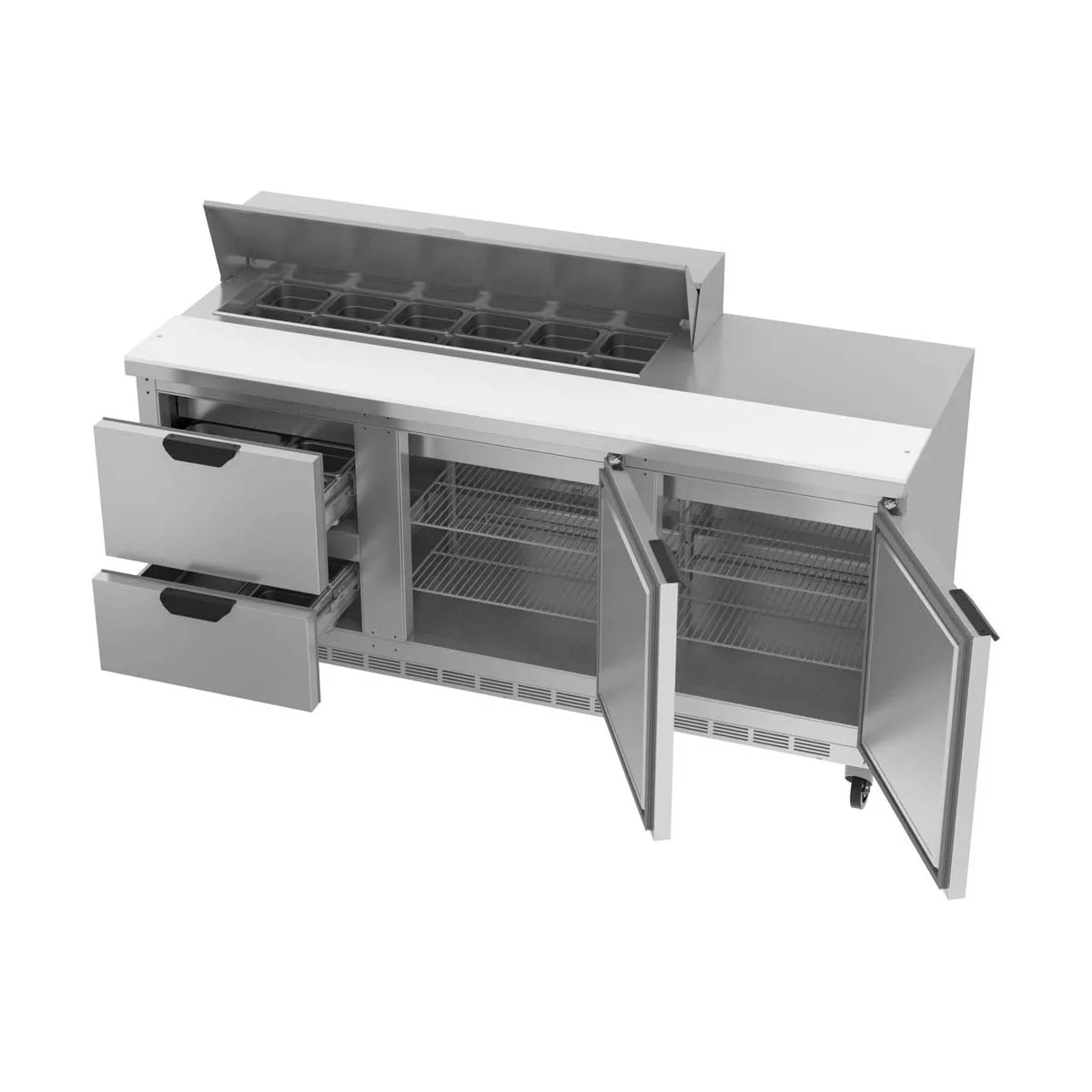 Beverage Air SPED72HC-12-2 72" Sandwich/Salad Prep Table w/ 2 Drawers & 2 Doors, 12 Pans