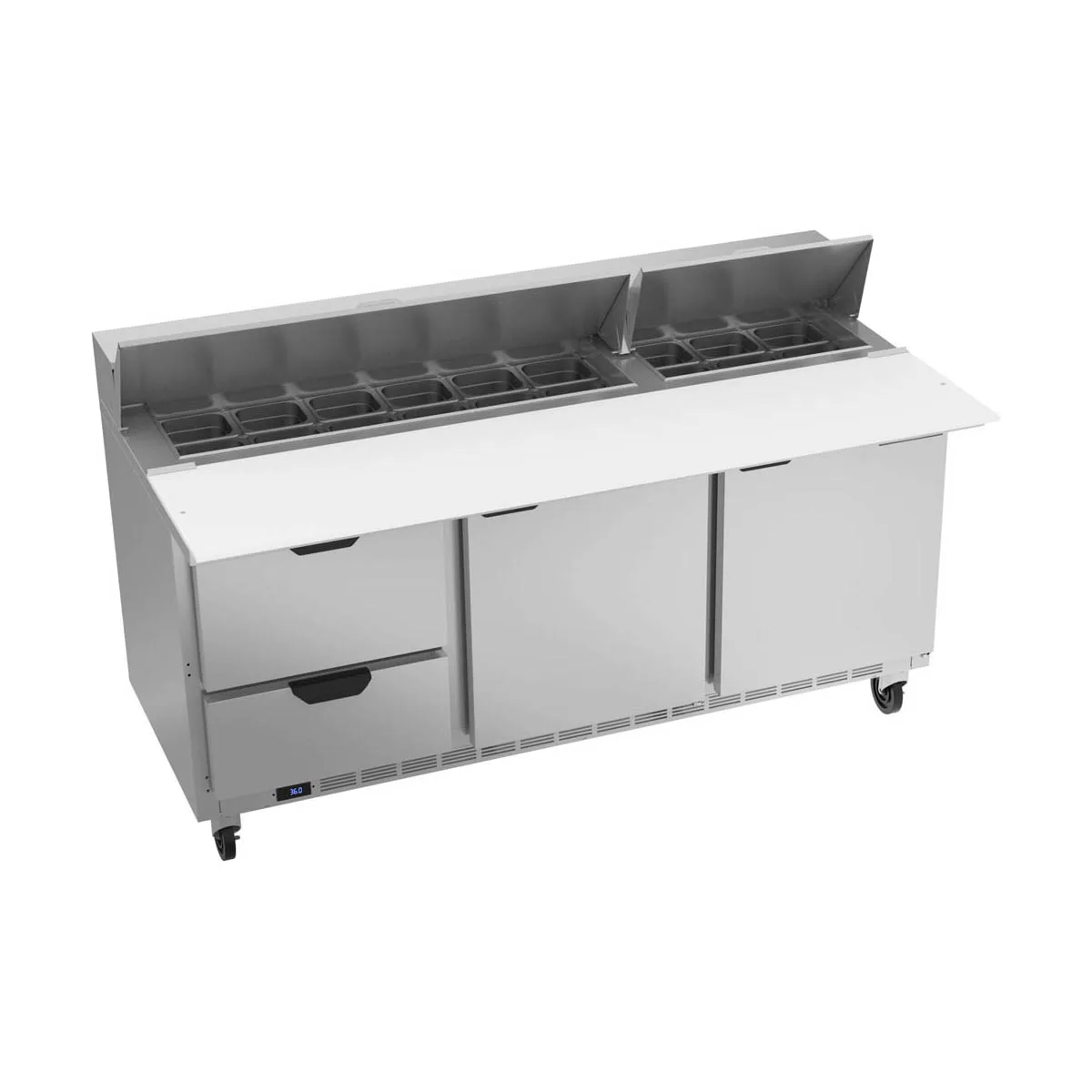 Beverage Air SPED72HC-18C-2 72" Sandwich/Salad Prep Table w/ 2 Drawers & 2 Doors, 18 Pans