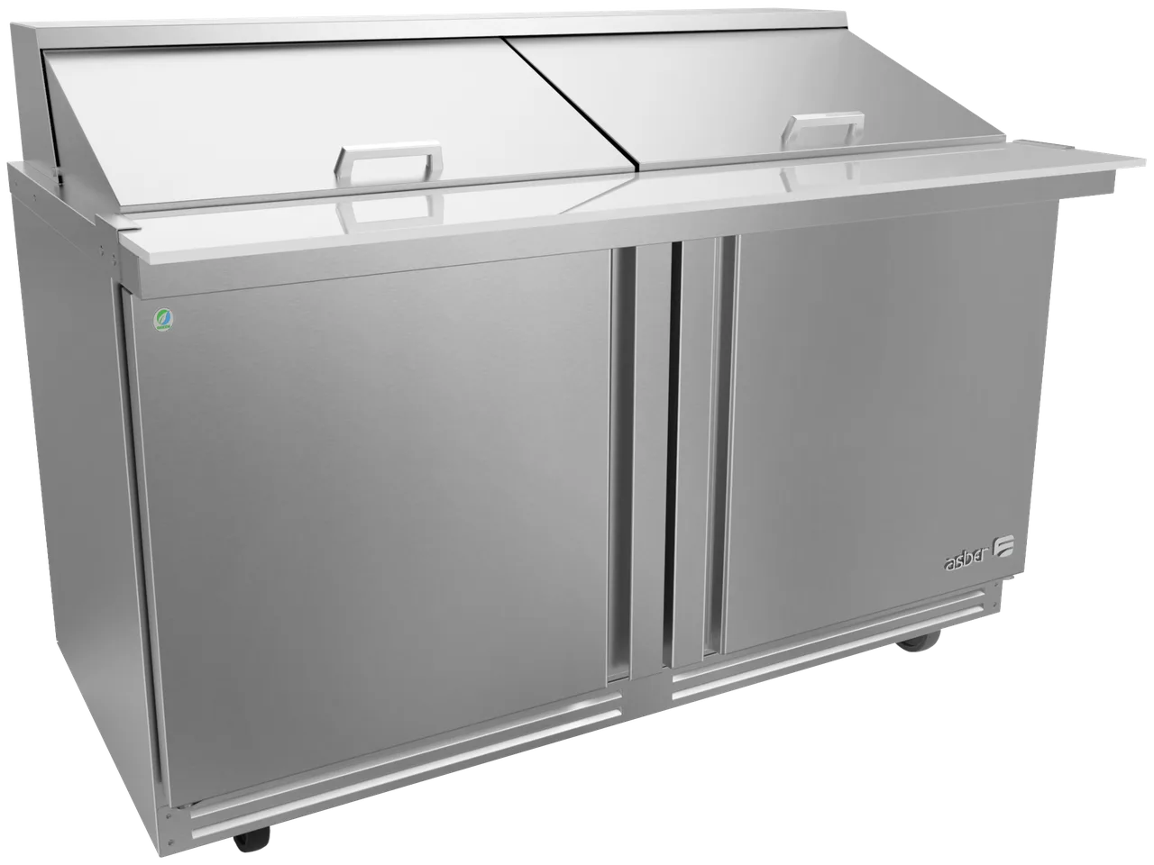 Asber APTM 60 24 P 60" 2-Door Mega Top Sandwich and Salad Prep Table, 24 Pans