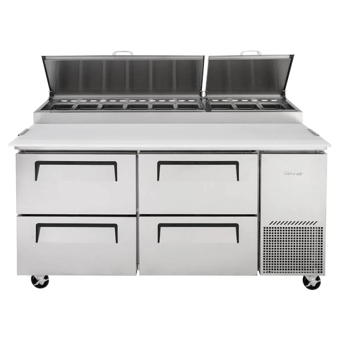 Turbo Air TPR-67SD-D4-N 67" Refrigerated Pizza Prep Table w/ 4 Drawers, 20 cu. ft.