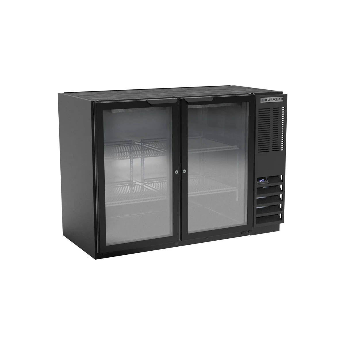 Beverage Air BB48HC-1-G-B 48" Two Section Back Bar Cooler with Glass Door, 12.4 cu. ft.