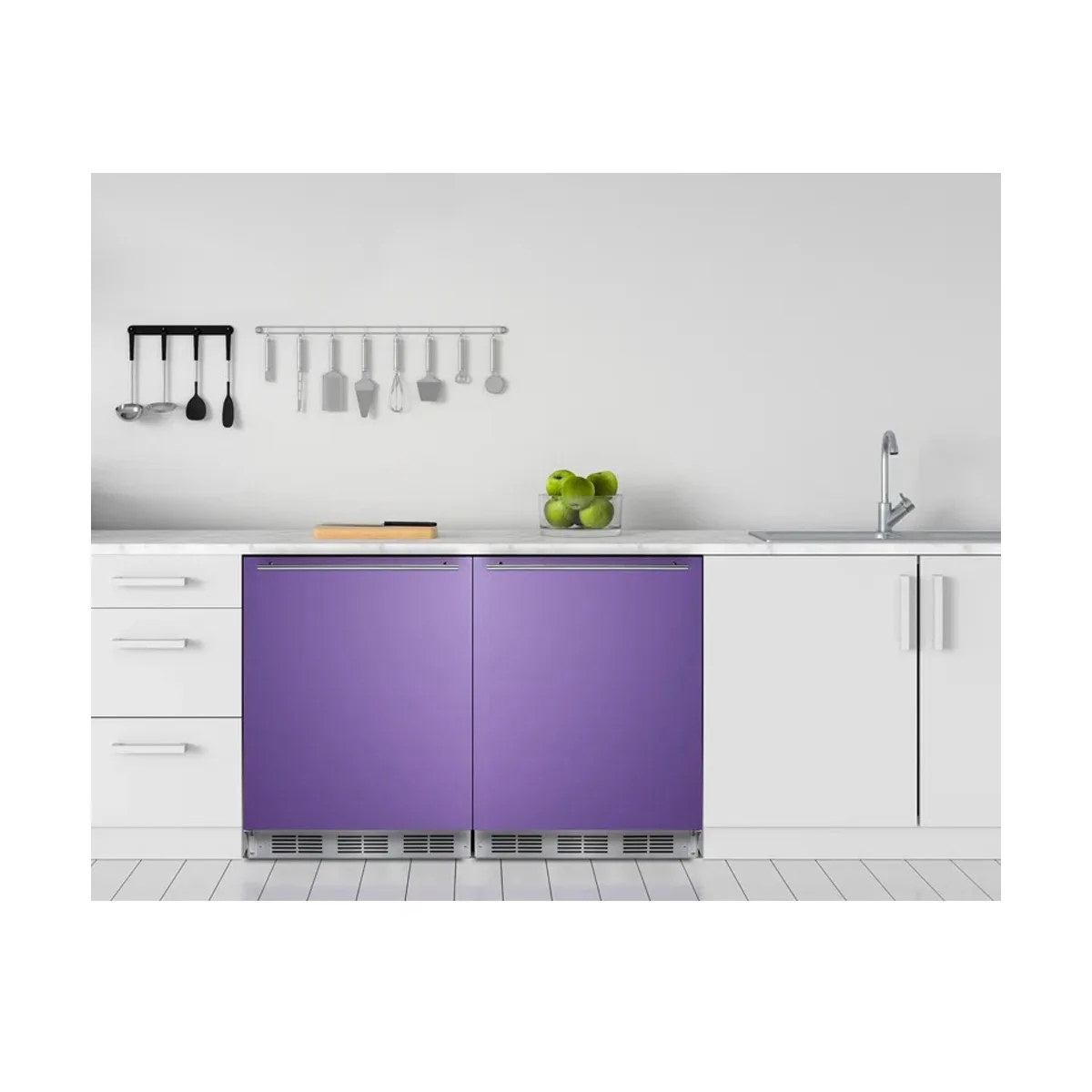 Summit BRF631BKP 23" Undercounter Freezer in Black, w/ Lavender Purple Door, 5.1 cu. ft.