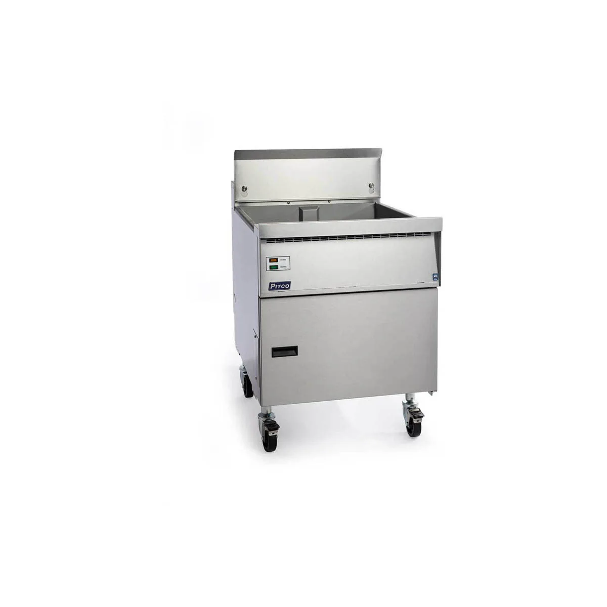 Pitco FBG24 Full Pot Floor Model Gas Fryer w/ 87 lbs Capacity, Flat Bottom, Solid State Controls