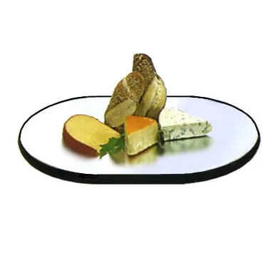 Lakeside 262 Mirror Tray – Oval 24" x 48", 1/4" Glass Wood Backing, Black Vinyl Edges