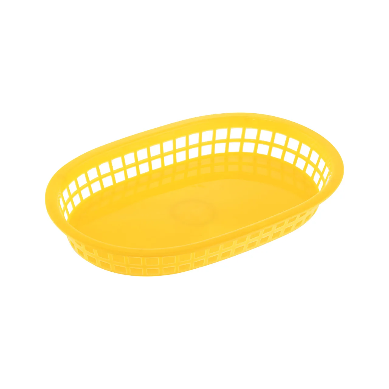 CAC China TTFB-10YL Fast Food Basket, 10" Oblong Polypropylene Tray, Yellow Color - 1 Dozen
