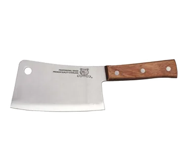 Omcan USA 10559 Kitchen Cleaver Knife, 7" Stainless Steel Blade, Wood Handle
