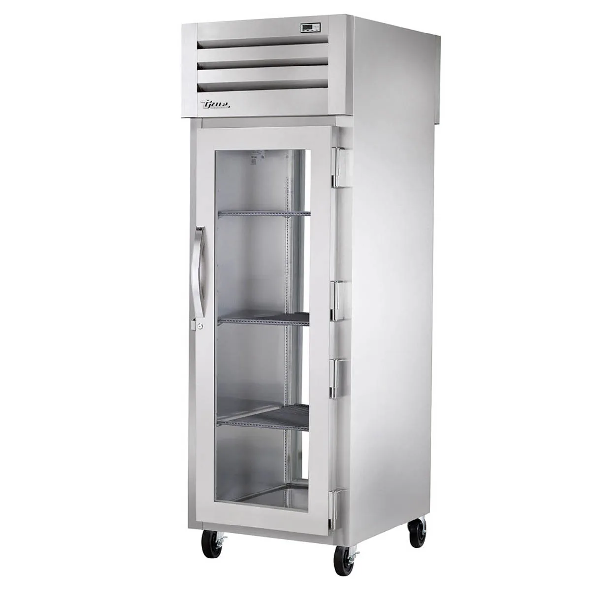 True STG1RPT-1G-1G-HC 1-Section Pass-Thru Refrigerator w/ Front Glass & Rear Glass Door, Stainless Steel Front-Aluminum Sides