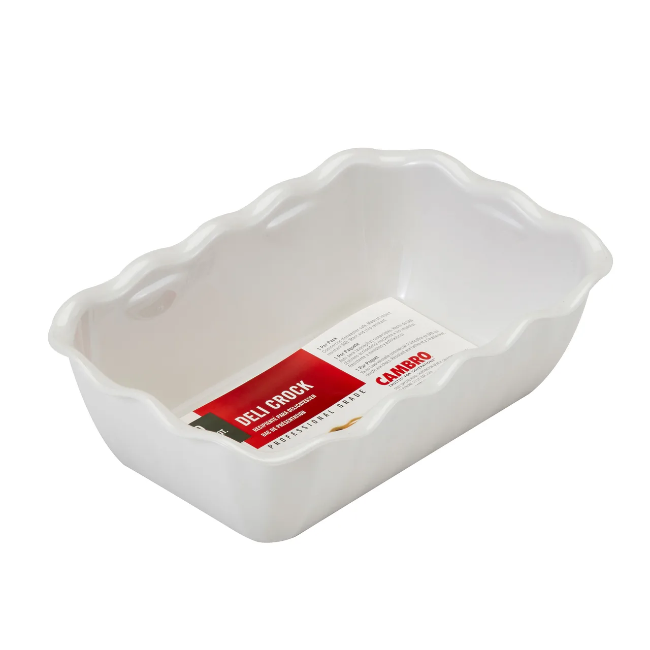 Cambro DC5148 - 2.2 Qt White Deli Crock, 10.3" x 6.8" SAN Plastic, Impact Resistant, NSF