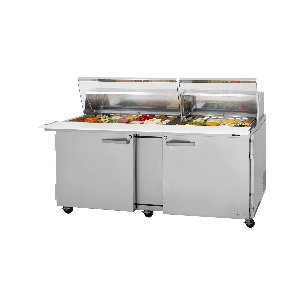 Turbo Air PST-72-30-N-CL 72" Mega Top Sandwich/Salad Prep Table w/ 2 Doors, 30 Pans